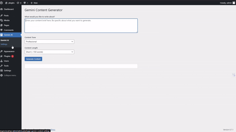How to Create a WordPress Content Generation Plugin with Free Google Gemini API
